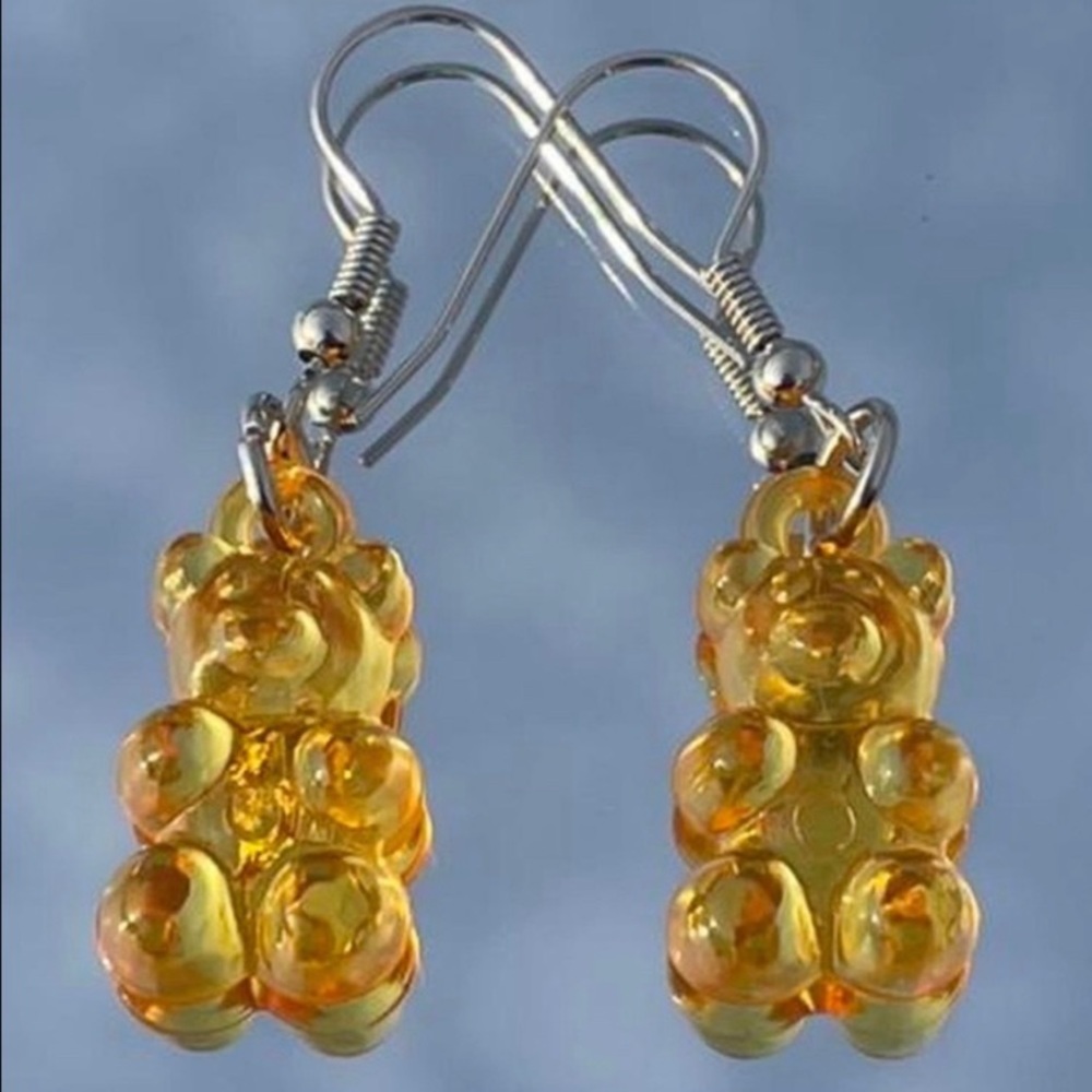 Yellow gummy bear earrings